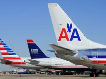 Aviones de US Airways y de American Airlines.