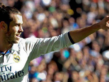 Bale celebra uno de sus goles contra el Leganés.