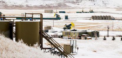 Plataformas petrolíferas de Dakota del Norte, región de EE UU que concentra el mayor número de pozos que emplean la técnica de fractura hidráulica