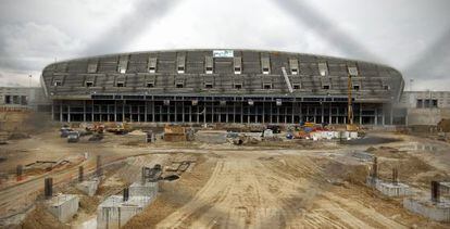 Obras en el estadio de La Peineta. 