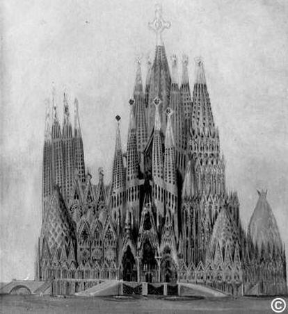 Dibujo del proyecto de la Sagrada Familia.