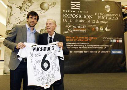 Albelda y Puchades, en un homenaje al exjugador en 2012.