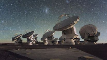 Antenas del observatorio ALMA en el desierto de Atacama. 