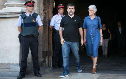 Jordi S&aacute;nchez, en el Palau de la Generalitat el d&iacute;a 14.