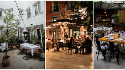 De izquierda a derecha las terrazas de los restaurantes Puntarena, La Mucca y El Jardín de Arzabal
