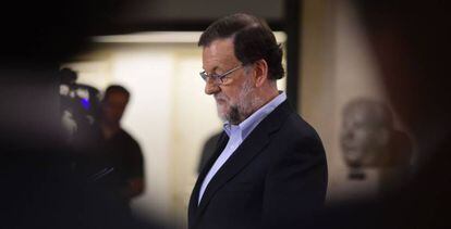 El presidente en funciones, Mariano Rajoy, el pasado jueves.