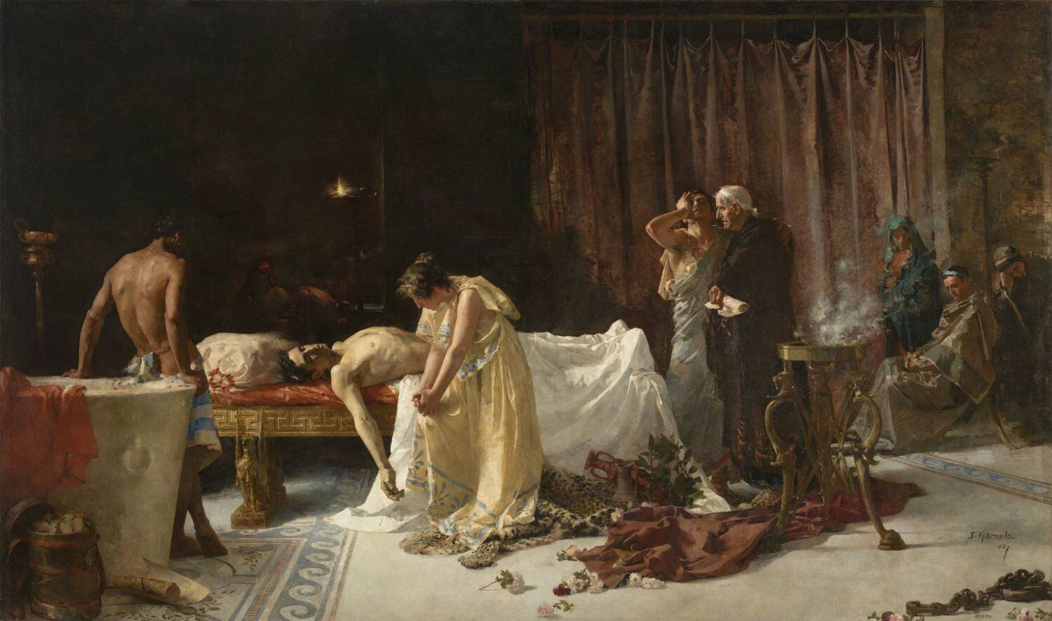 'La muerte de Lucano', de José Garnelo, tras su restauración en el Museo del Prado.