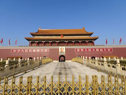Puerta de Tiananmen, en la popular plaza de Pekín, el martes pasado.