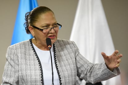 La fiscal general de Guatemala Consuelo Porras en una foto de archivo en una comparecencia en Ciudad de Guatemala.