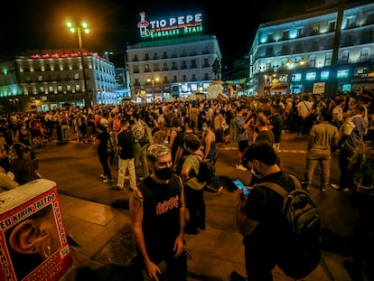 Manifestación contra las agresiones homófobas, el pasado jueves en la Puerta del Sol.