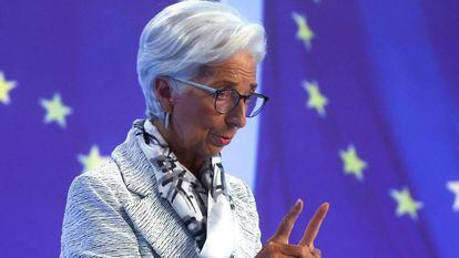 Christine Lagarde, presidenta del BCE, en rueda de prensa el 8 de septiembre