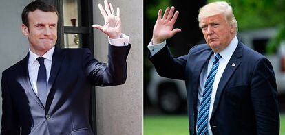Emmanuel Macron (izquierda) y Donald Trump.
