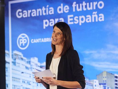 La atleta Ruth Beitia, en su presentación como candidata del PP de Cantabria, el 10 de enero. En vídeo, las polémicas declaraciones de Beitia sobre la violencia machista.