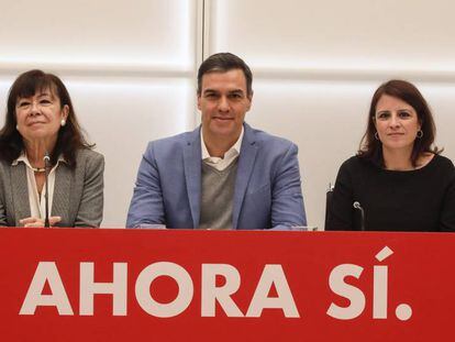 Pedro Sanchez preside la reunión de la Ejecutiva Federal del PSOE para tratar el acuerdo con ERC para la próxima investidura.
 