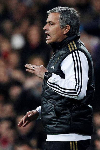 Mourinho, durante el encuentro ante el Málaga.