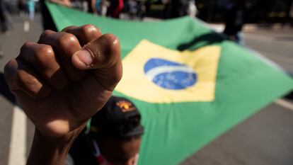 Una manifestación contra el presidente de Brasil, Jair Bolsonaro, en Brasilia.