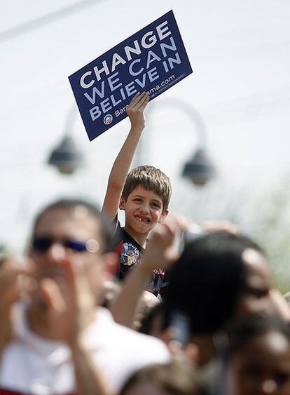 Seguidores de Barack Obama, durante un mitin en Filadelfia.