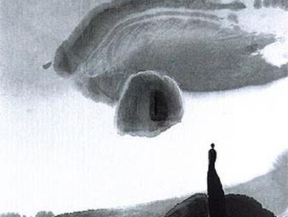 <i>Le recueillement </i>(1994), tinta china sobre papel de arroz de Gao Xingjian.