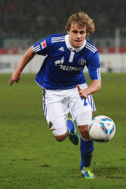 Pukki, durante un partido con el Schalke.