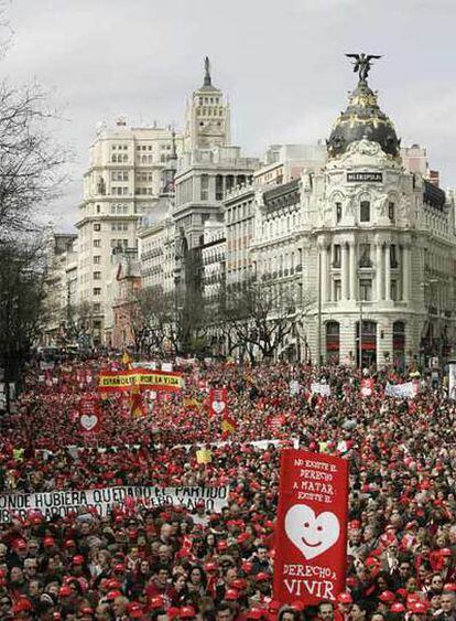 Los manifestantes de Madrid partieron del Ministerio de Igualdad.