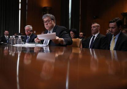 El fiscal general de EE UU, William Barr, en el Senado el pasado 10 de abril.
