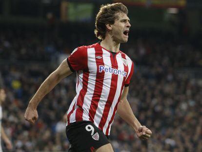 Llorente celebra un gol de la temporada pasada.
