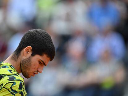 Carlos Alcaraz tras caer eliminado en la tercera ronda del Masters de Roma.