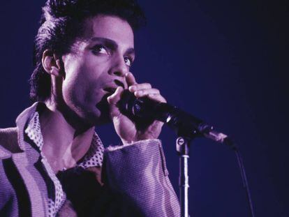 Prince, durante su gira Hit N Run-Parade en Wembley Arena, en Londres.