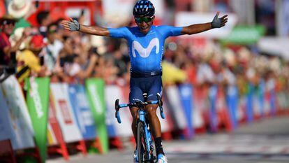 Nairo Quintana en una etapa de la Vuelta a España, el pasado agosto, cuando todavía corría con el Movistar.