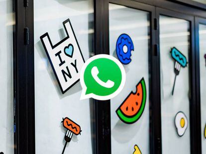 Stickers y el logotipo de WhatsApp