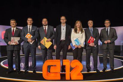 Los candidatos a presidir la Generalitat en el debate electoral de TV-3.