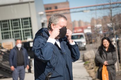 El alcalde de Nueva York, Bill de Blasio, este lunes en el complejo industrial Brooklyn Navy Yard.