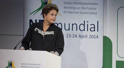 La presidenta de Brasil, Dilma Rousseff, este mi&eacute;rcoles en S&atilde;o Paulo.