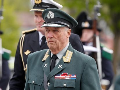 El rey Harald de Noruega, en mayo de 2020 en Akershus.