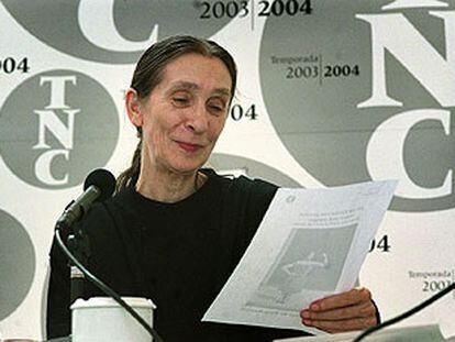 Pina Bausch, en la presentación de su espectáculo en el Teatro Nacional de Cataluña.