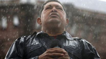 El presidente de Venezuela, Hugo Chávez, durante un mitin celebrado el pasado 4 de octubre en Caracas.