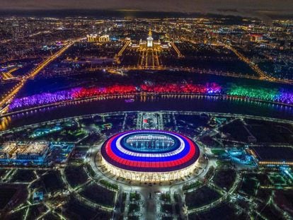 Vista a&eacute;rea del estadio Luzhniki, en Mosc&uacute;.
