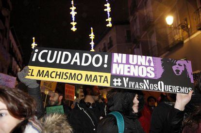 Manifestaci&oacute;n en Madrid el pasado viernes contra la violencia machista.
