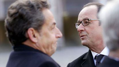 Nicolás Sarkozy y el presidente francés François Hollande.