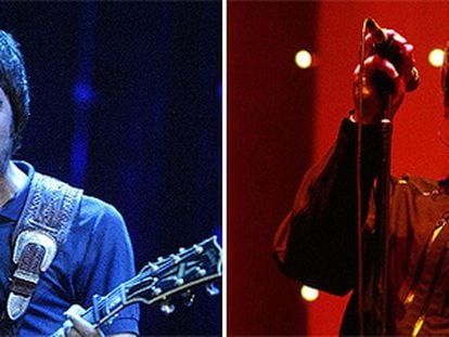 Los hermanos Noel (izquierda) y Liam Gallagher (derecha)