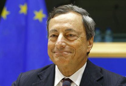 Draghi, ayer en Bruselas.