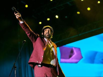 Juan Luis Guerra, durante su concierto de ayer en Madrid