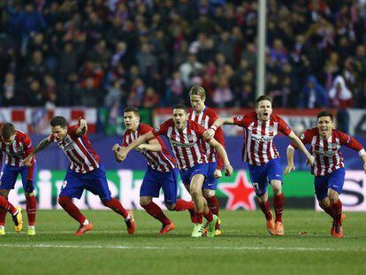 El Atl&eacute;tico en un partido de la Champions