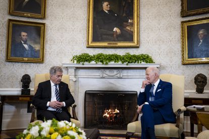 The President of Finland, Sauli Niinisto, and the President of the United States, Joe Biden, this Friday at the White House.