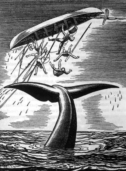 Ilustración de Rockwell Kent para una edición de <b><i>Moby Dick </i>de los años treinta. </b>