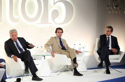 Felipe Gonz&aacute;lez, Jos&eacute; Mar&iacute;a Aznar y Jos&eacute; Luis Rodr&iacute;guez Zapatero.