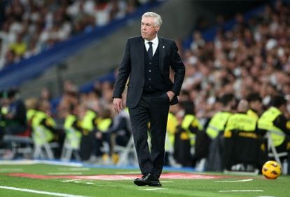 Ancelotti, coach of Real Madrid, at one point during the match.