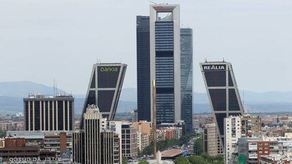Torres de oficinas en la Castellana de Madrid.