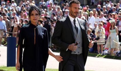 Victoria y David Beckham, en la boda de los duques de Sussex.