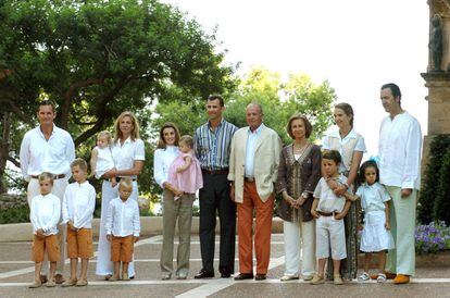 Uno de los veranos de toda la familia real en Mallorca, en agosto de 2006.